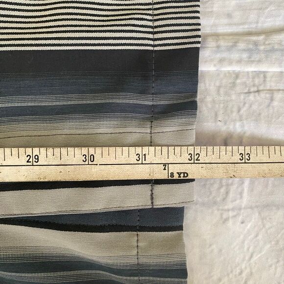 Batik Bay men L button up short sleeve stripe casual dress shirt black & tan - Picture 9 of 10